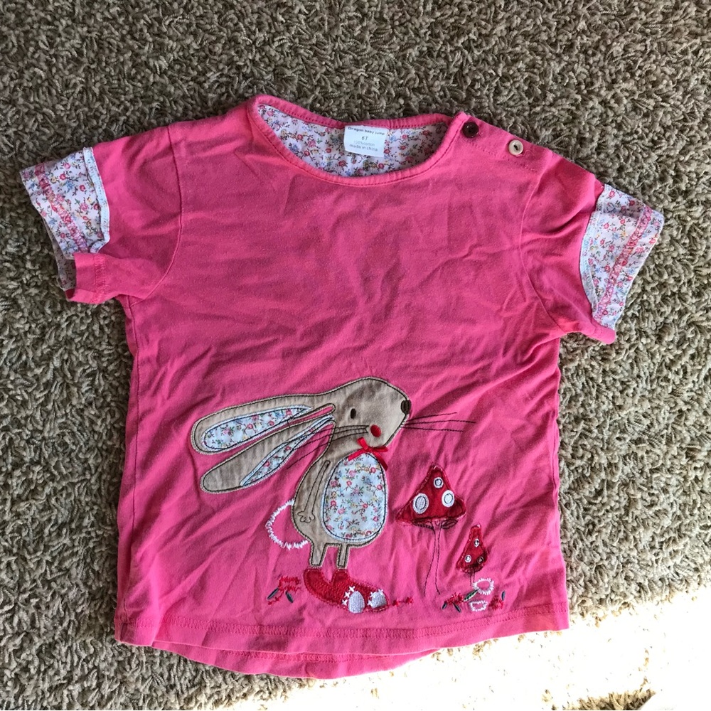 Girls pink rabbit short sleeve